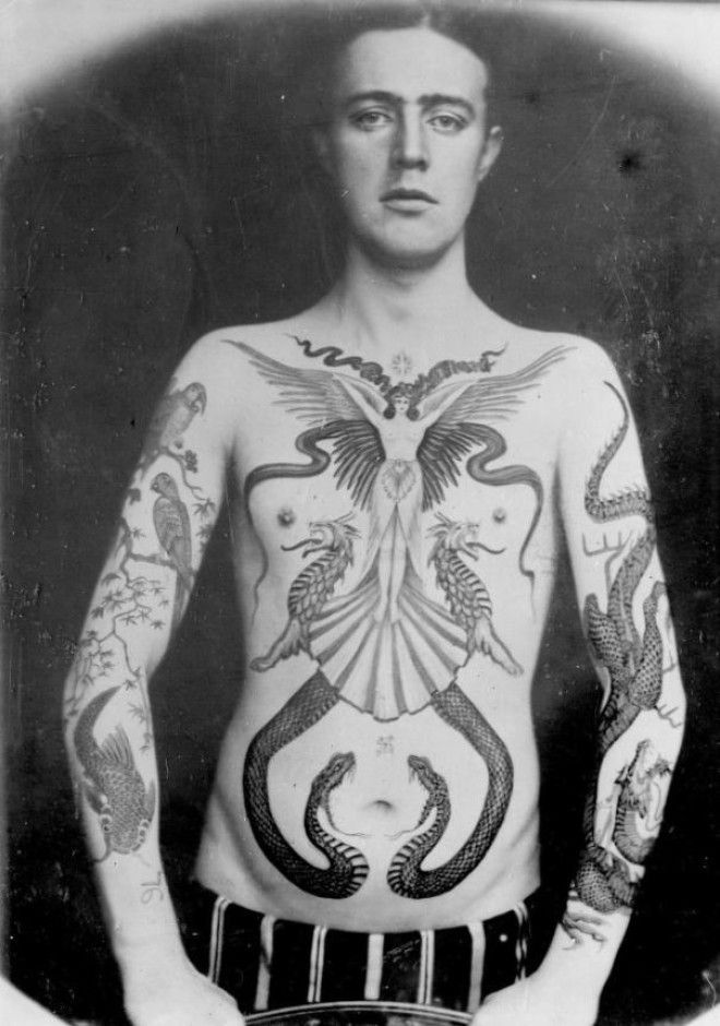 Роскошные татуировки Викторианской эпохи: херувимы, драконы и гербы 40