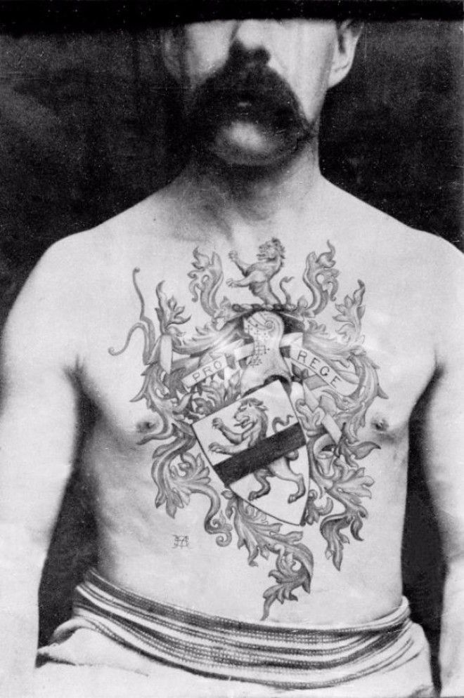 Роскошные татуировки Викторианской эпохи: херувимы, драконы и гербы 31