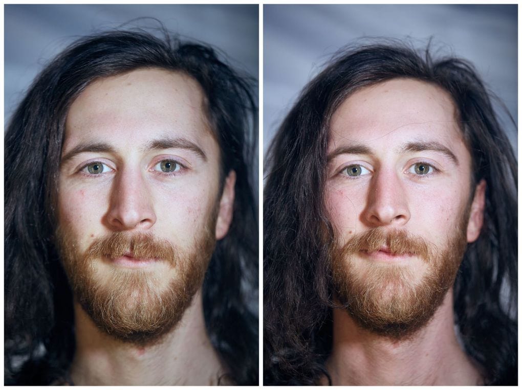 Фотограф сравнил, как выглядят лица людей, когда они позируют в одежде и без неё 96
