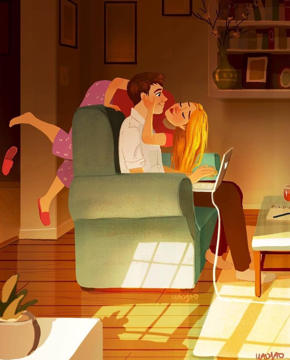20 романтических иллюстраций об отношениях, которые пропитаны любовью и заботой 64
