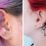 20 идей для изящных татуировок, которые украсят уши не хуже, чем серёжки