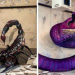 18 граффити от французского мастера, чьи змеи, скорпионы и динозавры выглядят живее всех живых