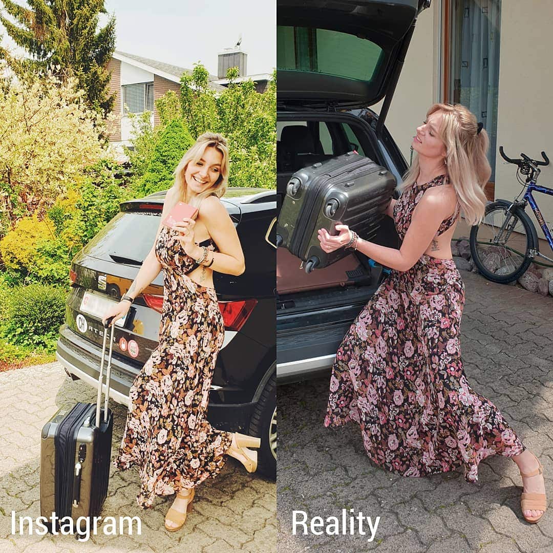 Девушка из Швейцарии с юморком сравнивает обычную жизнь и то, какой её показывают в Инстаграме 60