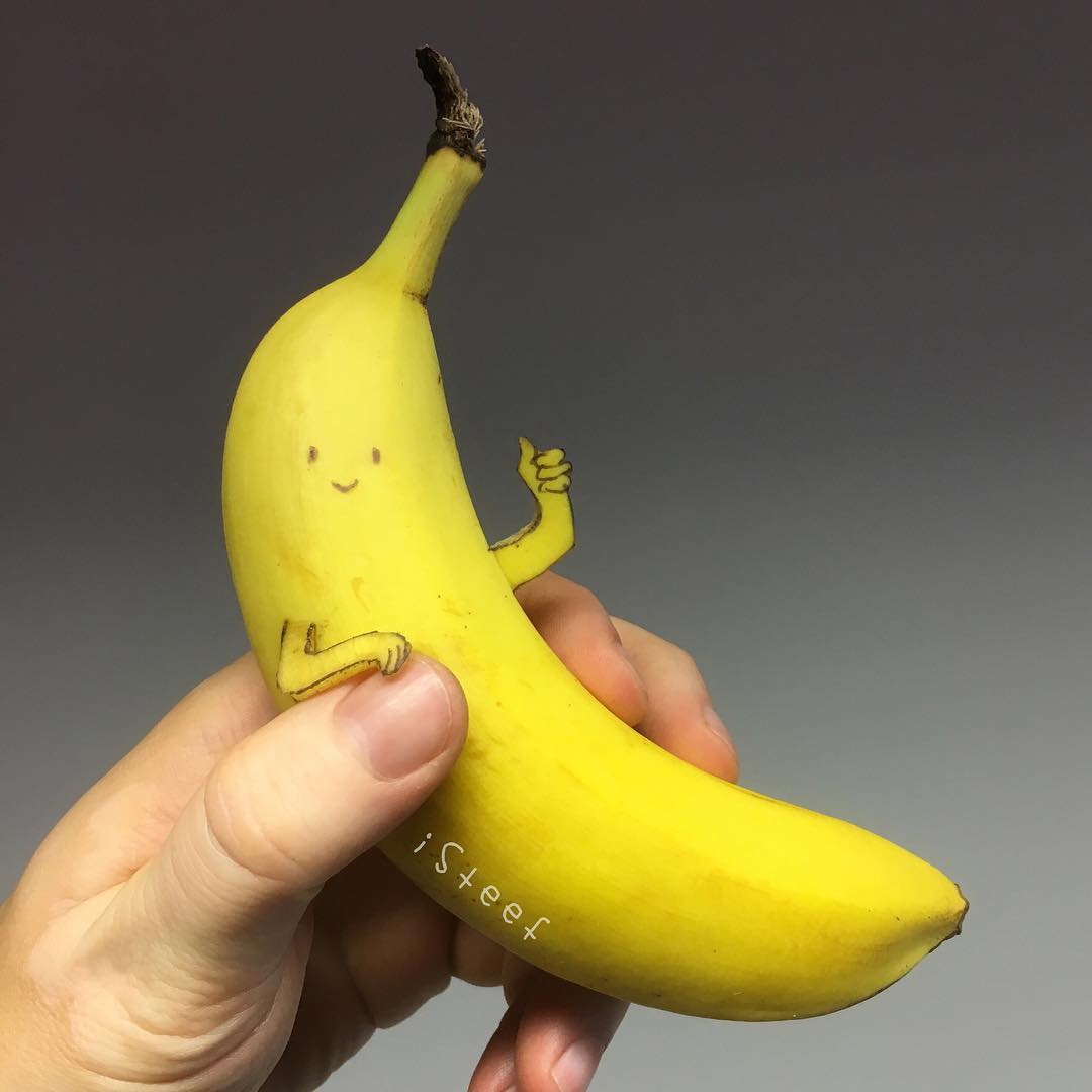Голландский художник рисует на бананах 109