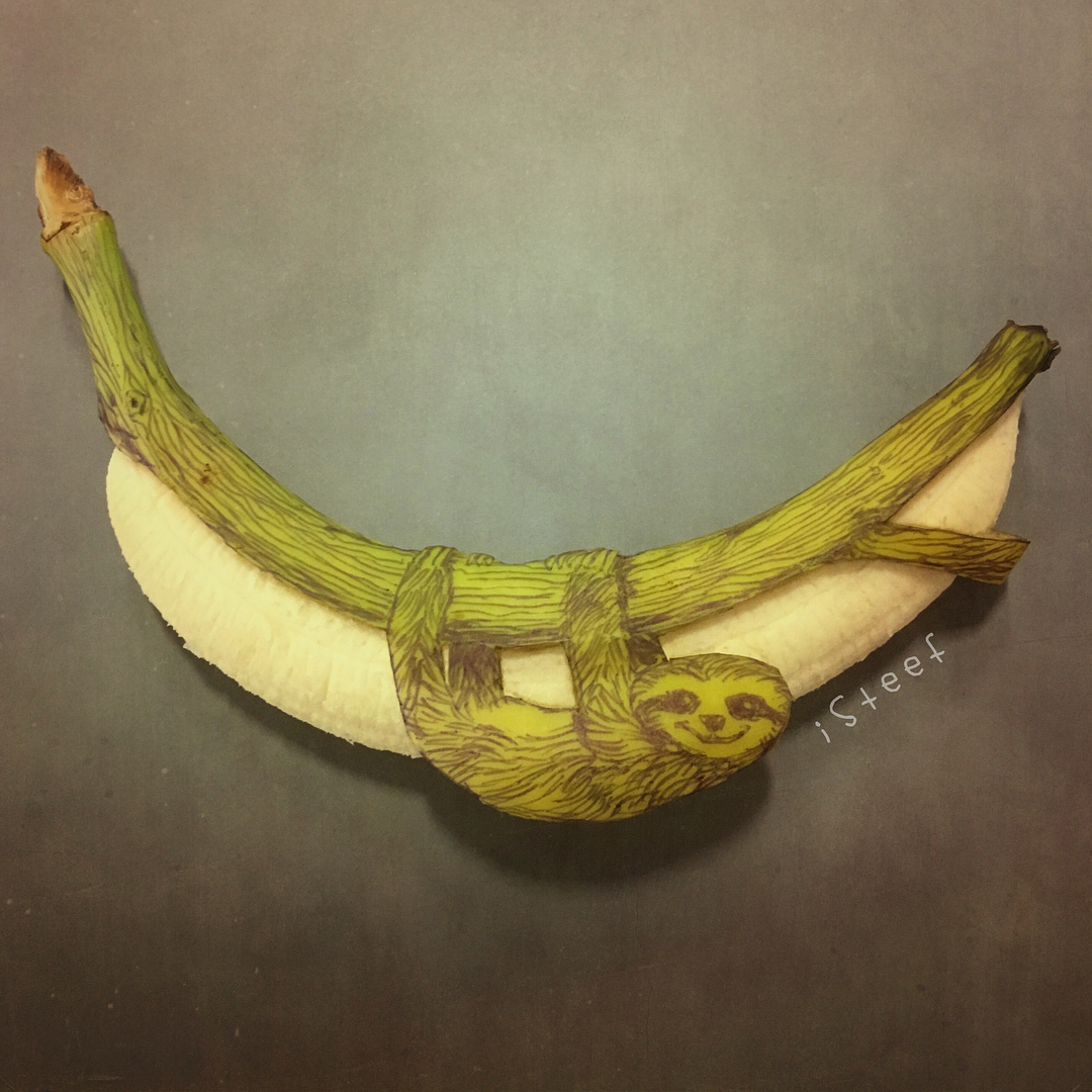 Голландский художник рисует на бананах 111