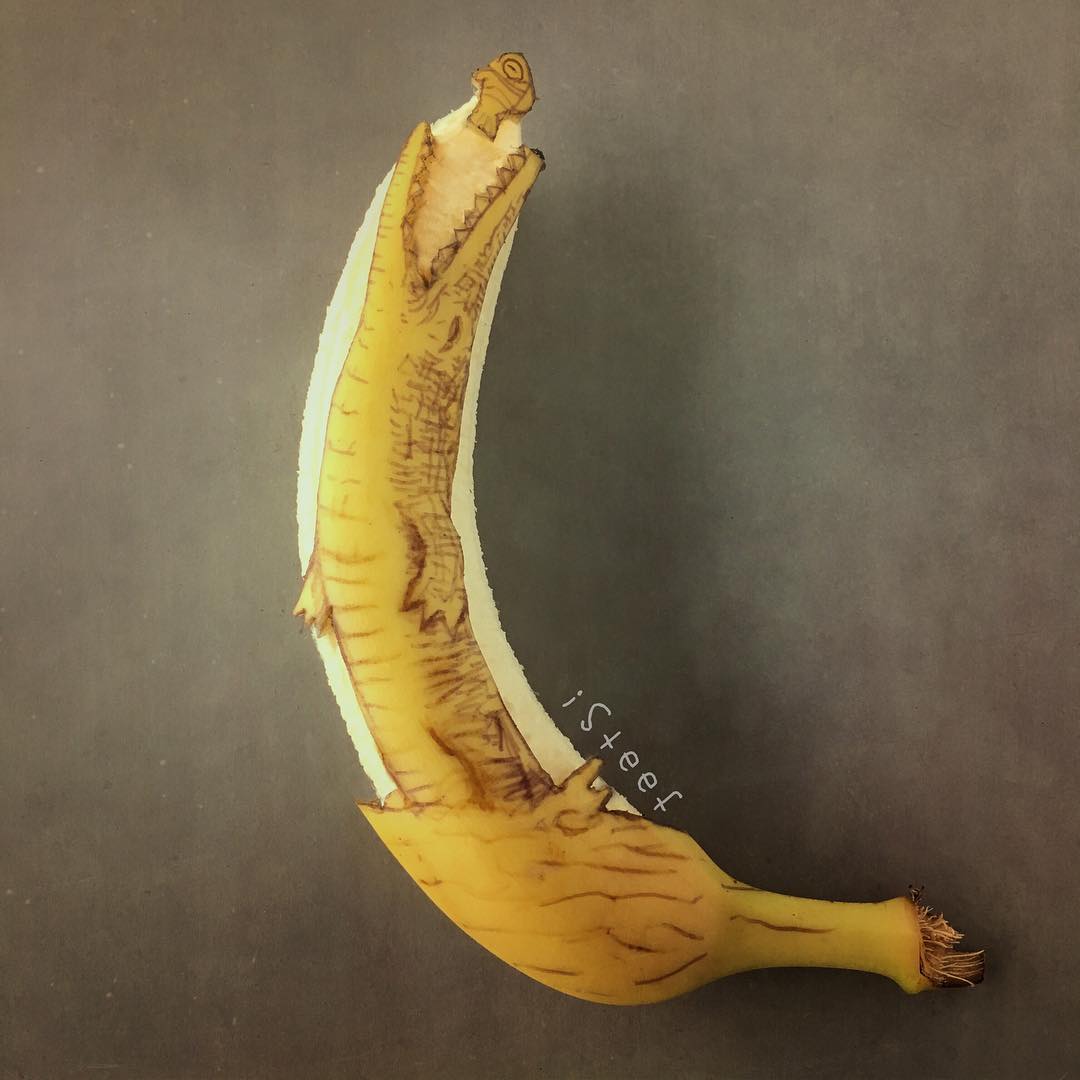 Голландский художник рисует на бананах 117