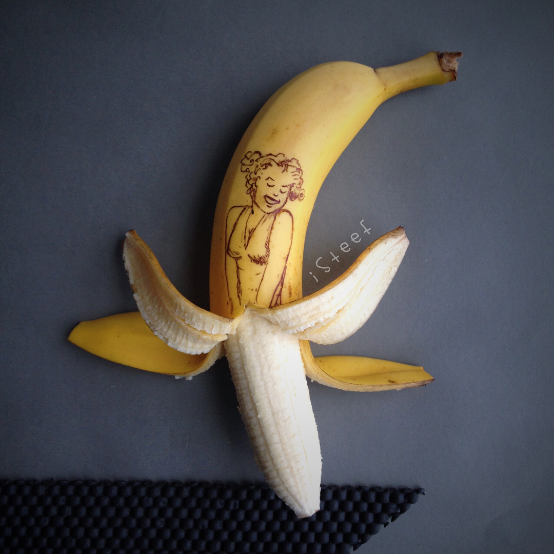 Голландский художник рисует на бананах 118
