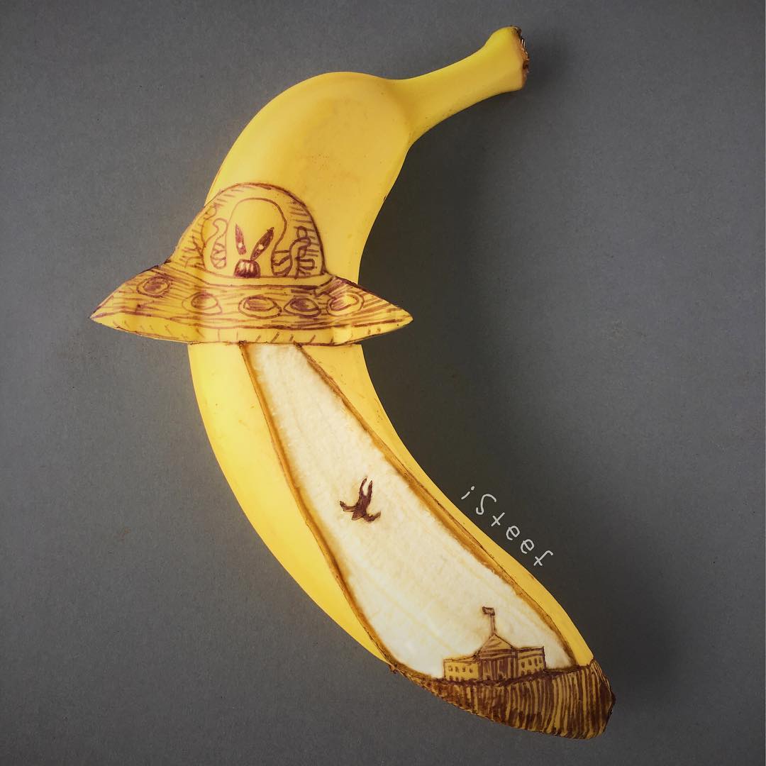 Голландский художник рисует на бананах 121