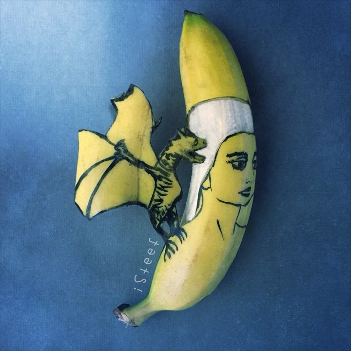 Голландский художник рисует на бананах 124