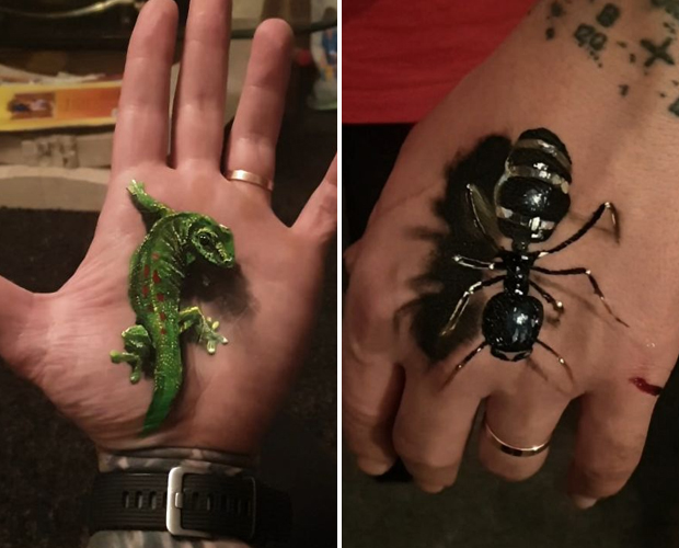 Тату в виде пауков и пчёл с 3D-эффектом 47