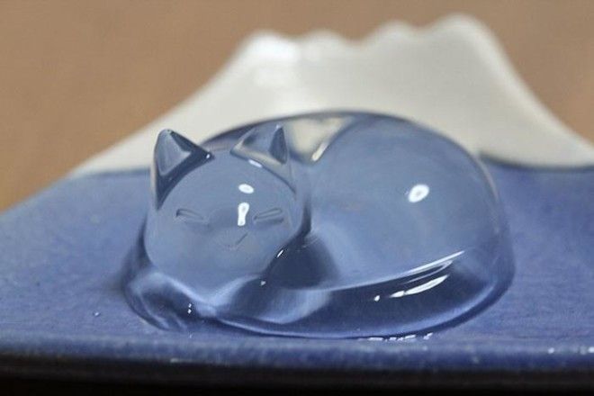 Японский водный торт в виде спящего кота покорил интернет 19