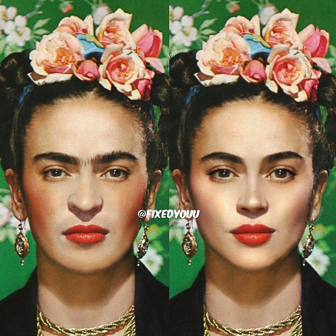 Фрида Кало, Елизавета II и Мона Лиза: как выглядели бы известные женщины, если бы делали пластические операции 26
