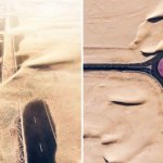 Фотограф заснял с дрона, как пустыня пожирает Дубай и Абу-Даби